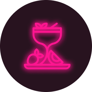 Tipsy Tour Cocktail Glass Neon Icon