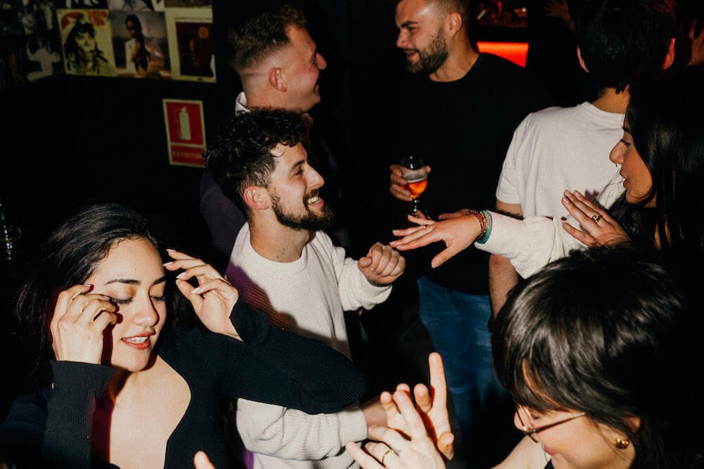 Young people on a night out in one of the best hostels in Rome
