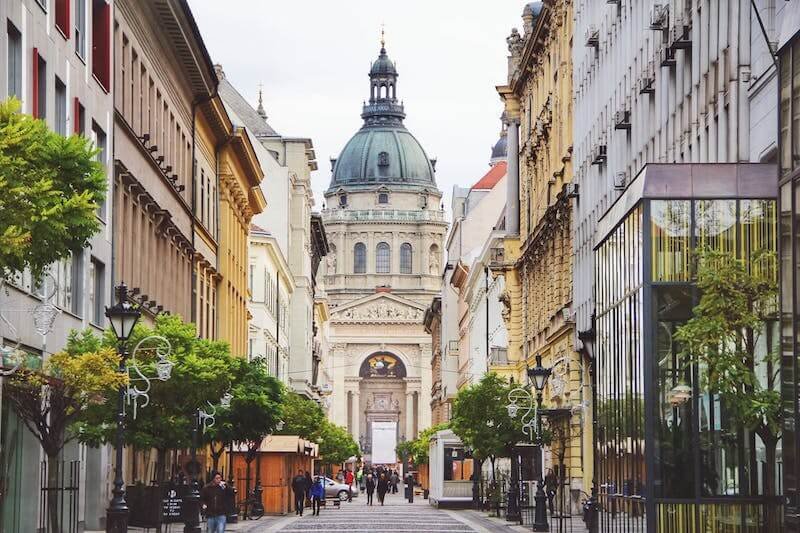 St. Stephen’s Basilica in Budapest. The concentration of big attractions makes District V one of the top places to stay in Budapest