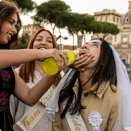 Bride to be enjoying limoncello a Rome Tipsy Tour