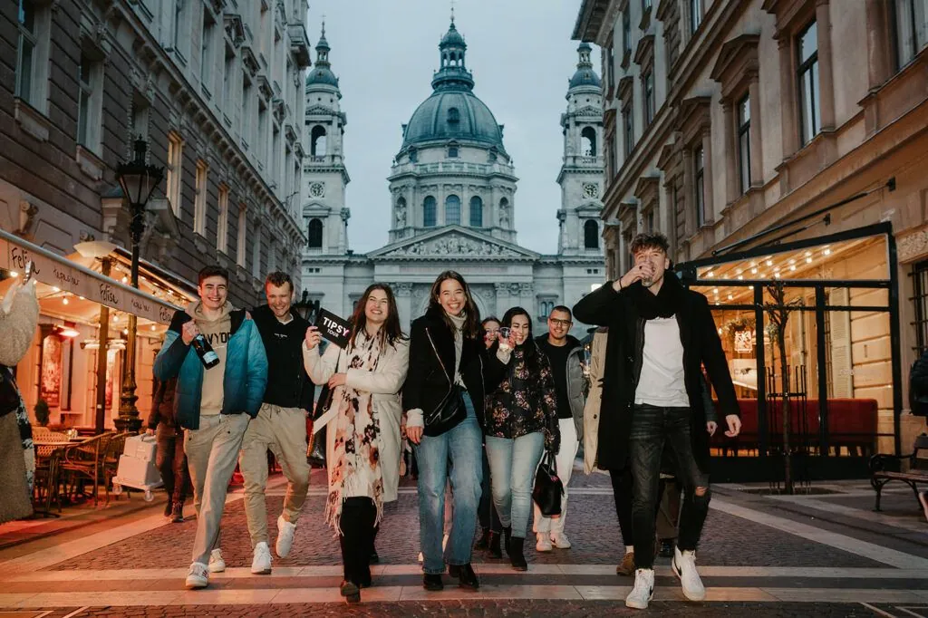 Small group on a Budapest Bar Crawl