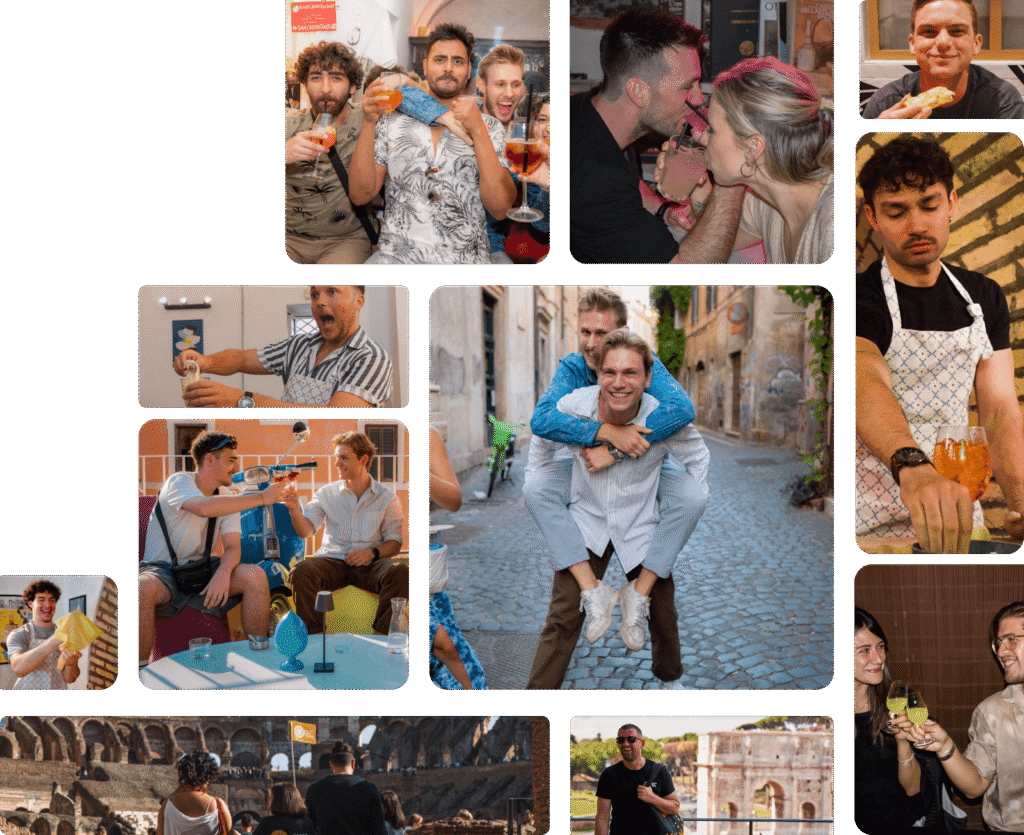 Photo collage from a Rome Stag Do
