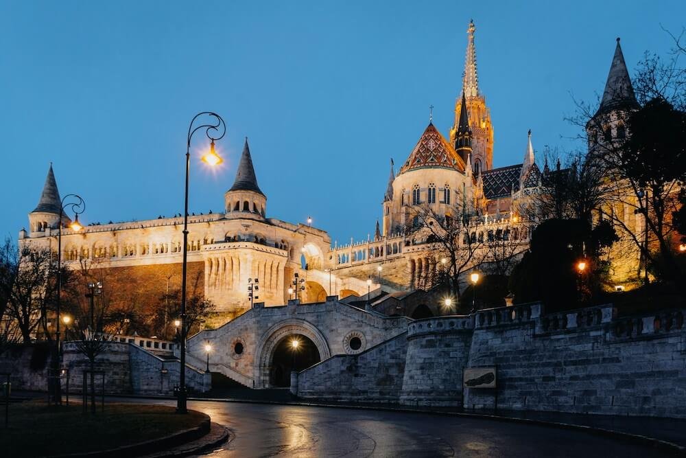 Fisherman's Bastion as seen from below.