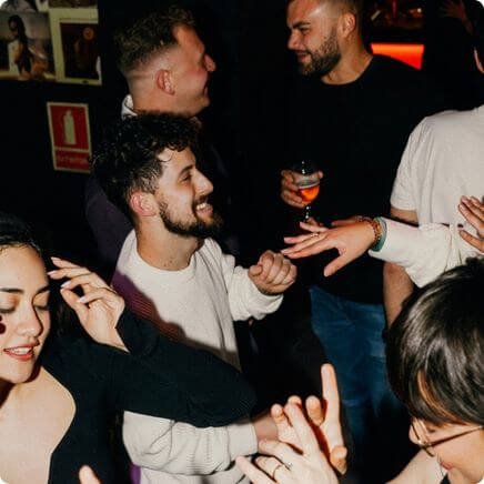 Guys on a night out in Florence on a stag do