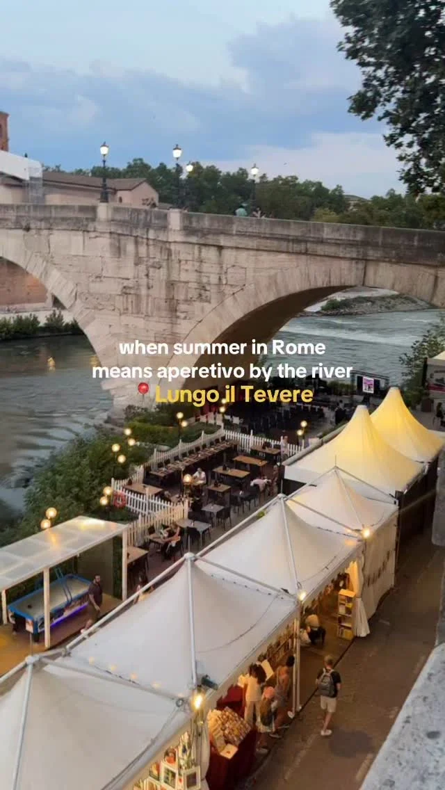 Open only in summer and has so many cute bars and restaurants, so definitely take your turn down the river when in Rome #rome #summer #traveltoitaly